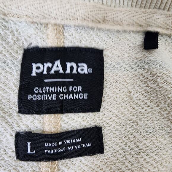 PRANA Women's Cozy Up Suncation Top Canvas Multi Stripe Large Hemp French Terry - Picture 8 of 12